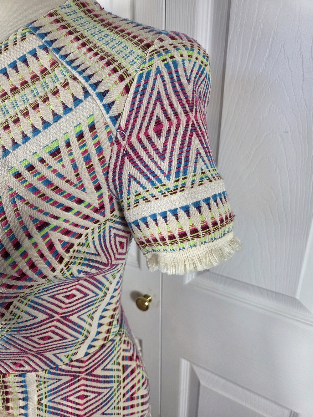 Acler Rae Geometric Fringe Cutout Dress XS - Picture 4 of 13